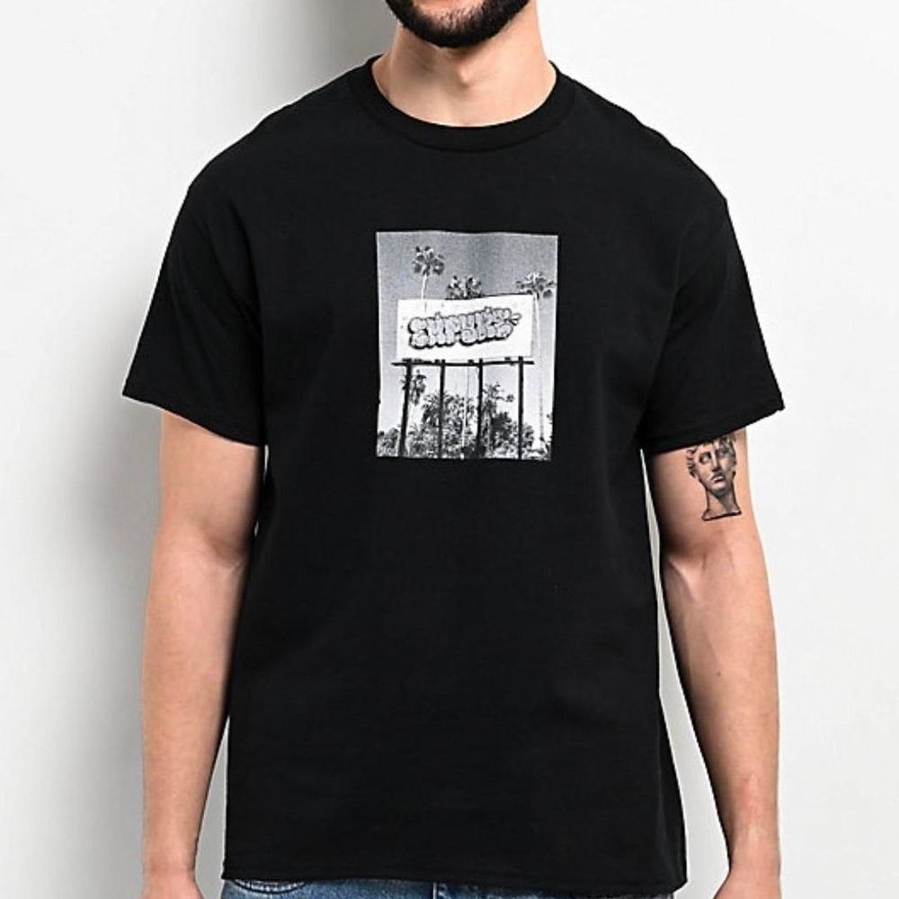 Empyre Black Graphic T Shirt Billboard Print Skate Streetwear Tee